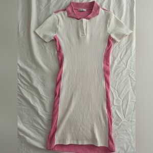 Zara Bodycon Pink Polo Shirt Dress